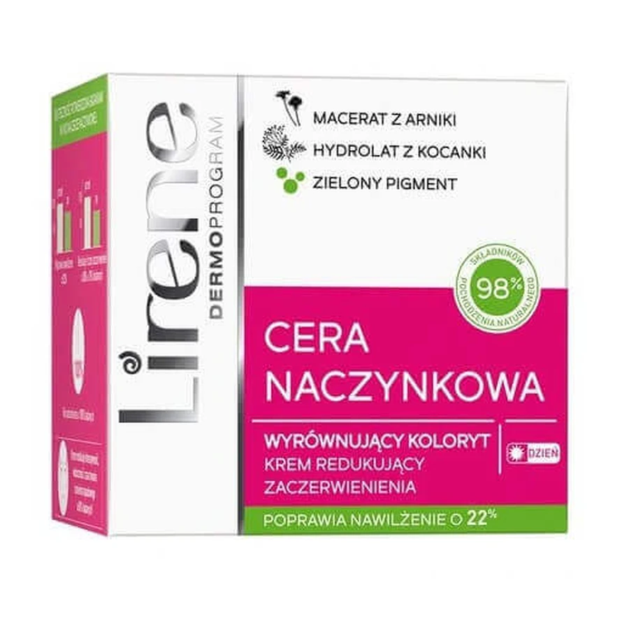 Lirene Capillary Skin, Тонізуючий вечірній денний крем, зменшує почервоніння, 50 мл: ціни та характеристики