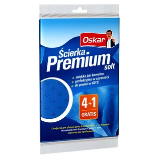 Оскар, М'яка ганчірка Premium 4 + 1 шт