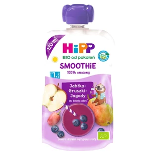 HiPP Smoothie Fruit Mousse Bio, яблоки, груши и черника, после 1 года, 120 мл