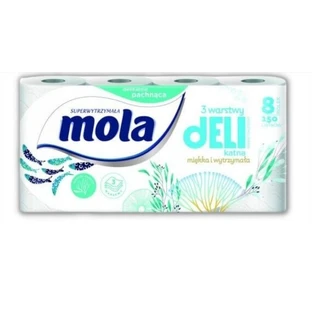 Mola, деликатная туалетная бумага, 8 рулонов
