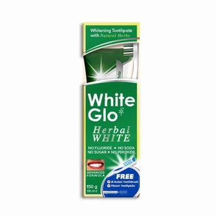 Відбілююча трав'яна зубна паста White Glo Herbal 100 мл + зубна щітка