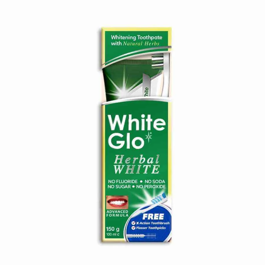 Відбілююча трав'яна зубна паста White Glo Herbal 100 мл + зубна щітка: ціни та характеристики