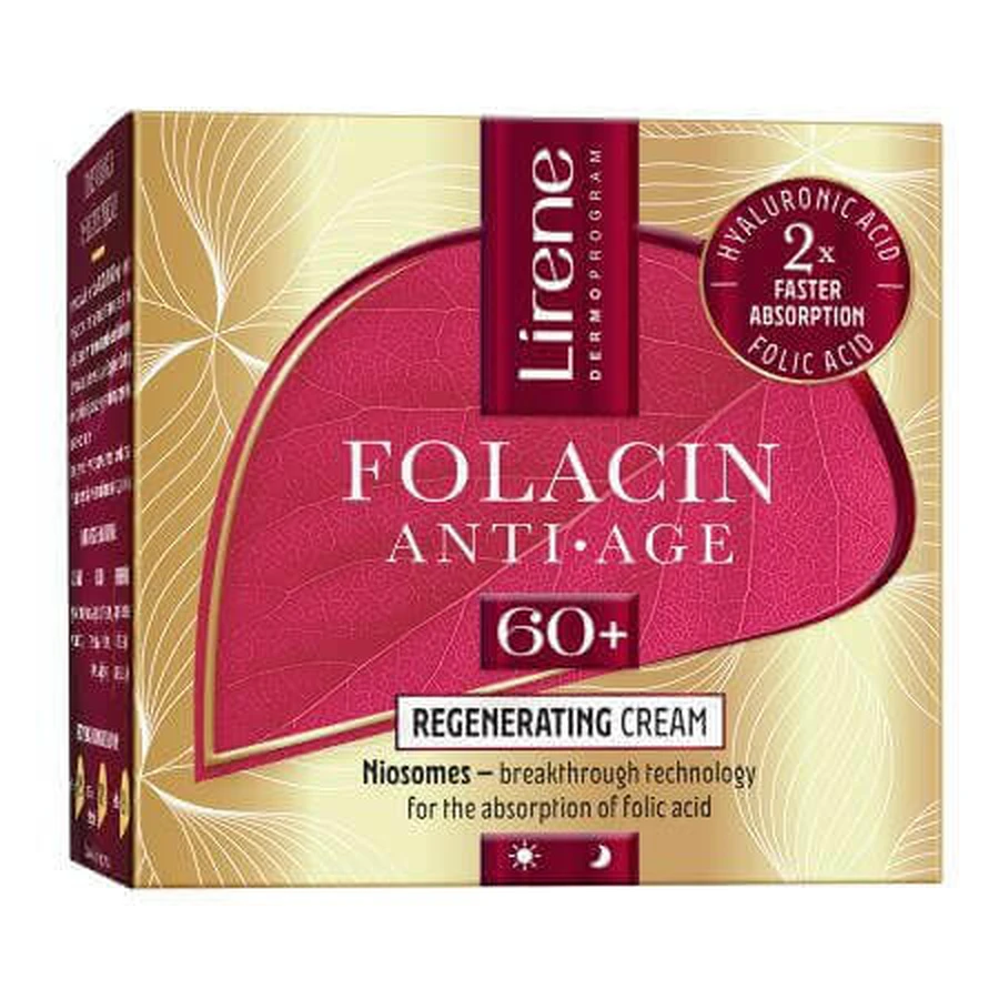 Антивіковий крем з регенеруючим ефектом 60+ Folacin Anti Age, 50 мл, Lirene: ціни та характеристики