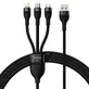 USB-кабель Baseus Flash Series II - USB Type C / Lightning / Micro USB 100 Вт 1,2 м Чорний (CASS030001)