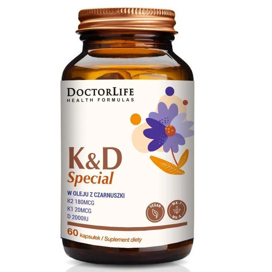 Дієтична добавка Doctor Life K & D Special з олією чорного насіння, 60 капсул: ціни та характеристики