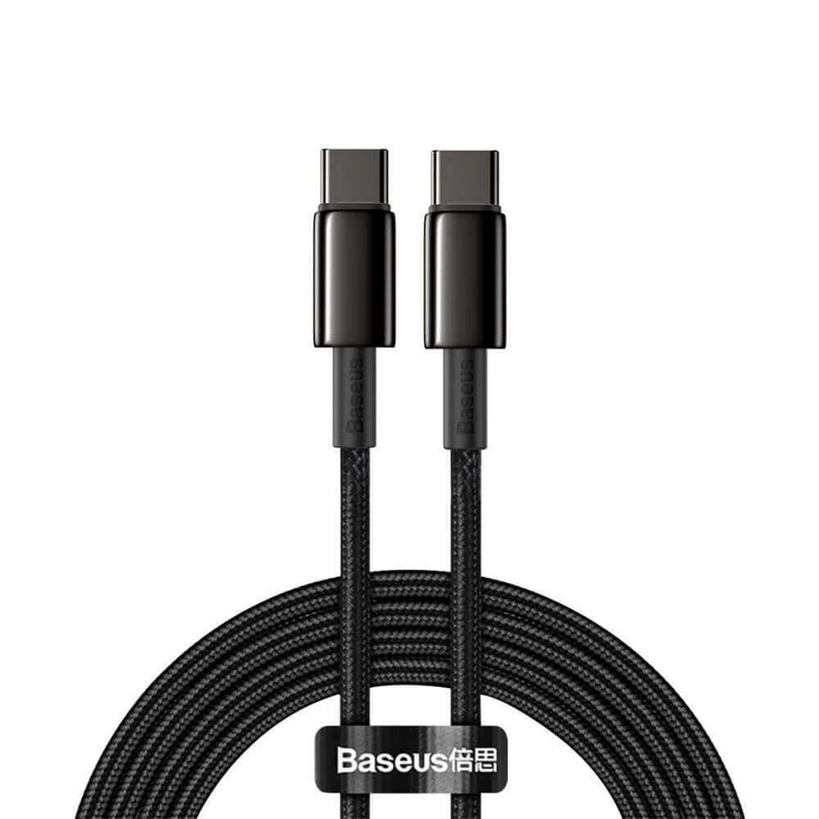 Кабель Baseus CATWJ-A01 USB-C - USB-C PD QC 100W 5A 480Mb/s 2 м - чорний: ціни та характеристики