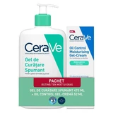 Пенящийся очищающий гель, 473 мл + Увлажняющий крем-гель, 52 мл, CeraVe