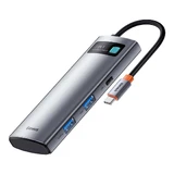 Baseus Metal Gleam Series Multifunctional 7-in-1 USB HUB Type-C HDMI TF PD Card Reader Grey (WKWG020113)