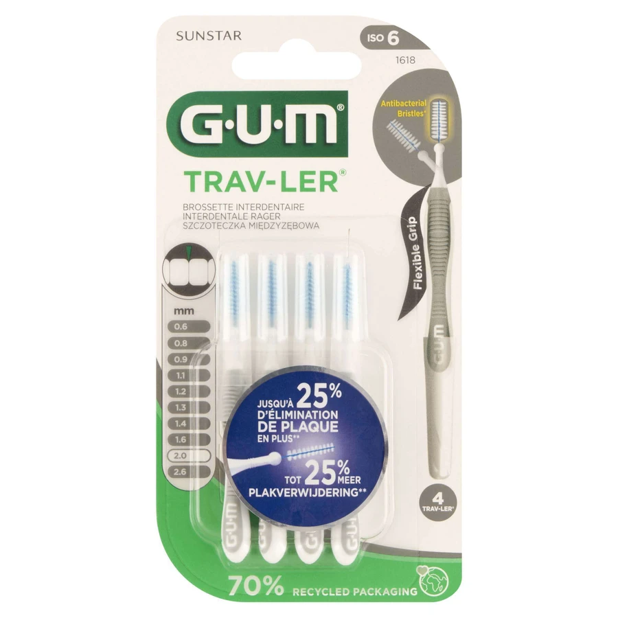 Sunstar GUM Trav-Ler, Міжзубна щітка 2,0 мм 1618, 4 шт.: ціни та характеристики