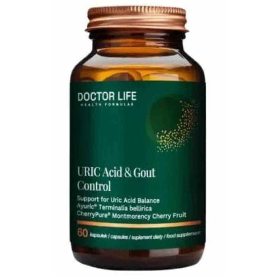 Doctor Life Uric Acid &amp; Gout Control, поддерживающий нормальный уровень мочевой кислоты, 60 капсул: цены и характеристики