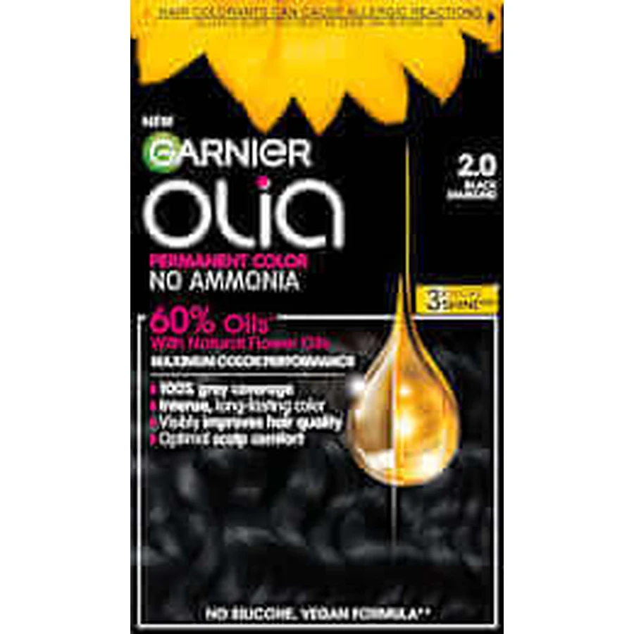 GARNIER olia Перманентная краска 2.0 Черный бриллиант, 174 мл: цены и характеристики