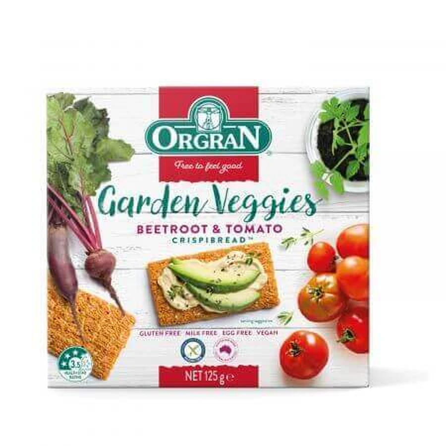 Сушеный свекольно-томатный хлеб Garden Veggies, 125 г, Orgran: цены и характеристики