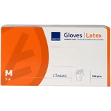 Abena, mănuși din latex, nesterile, fără pudră, mărimea M, 100 bucăți
