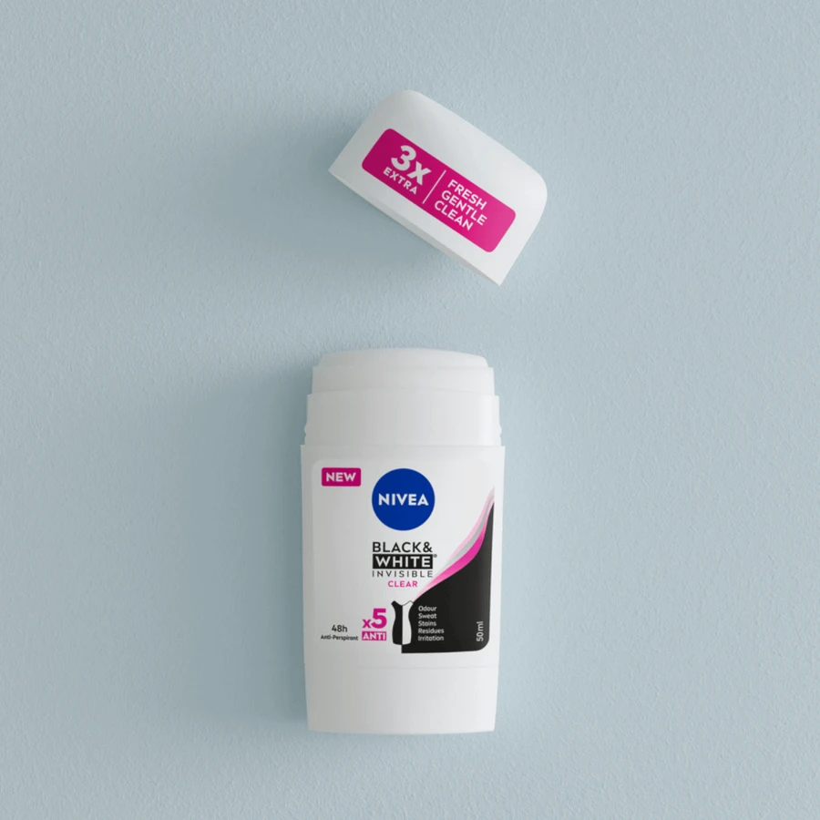 Nivea Black amp; White Invisible Clear Antiperspirant stick, 50 мл: цены и характеристики