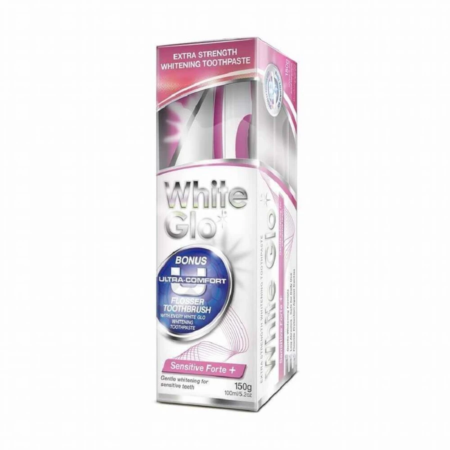 White Glo Sensitive Forte+ Відбілююча зубна паста для чутливих зубів 100 мл + зубна щітка: ціни та характеристики