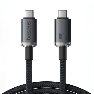 Кабель Baseus Crystal Shine CB000089 USB-C / USB-C USB3.2 100 Вт 20 Гбіт/с 1,5 м - чорний