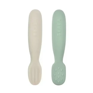 Набор из 2 силиконовых ложек, + 4 месяца, Sage Green/ Velvet Grey, 2 штуки, Beaba