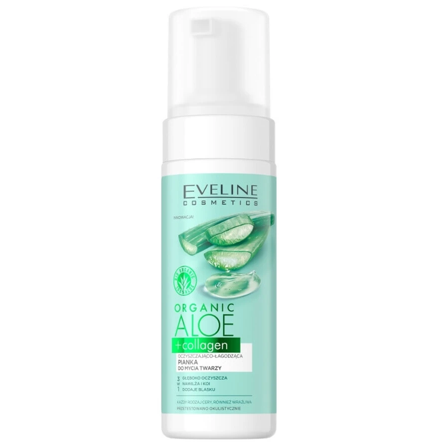 Eveline Cosmetics Organic Aloe + Collagen Очищающее и успокаивающее средство для лица, 150 мл: цены и характеристики