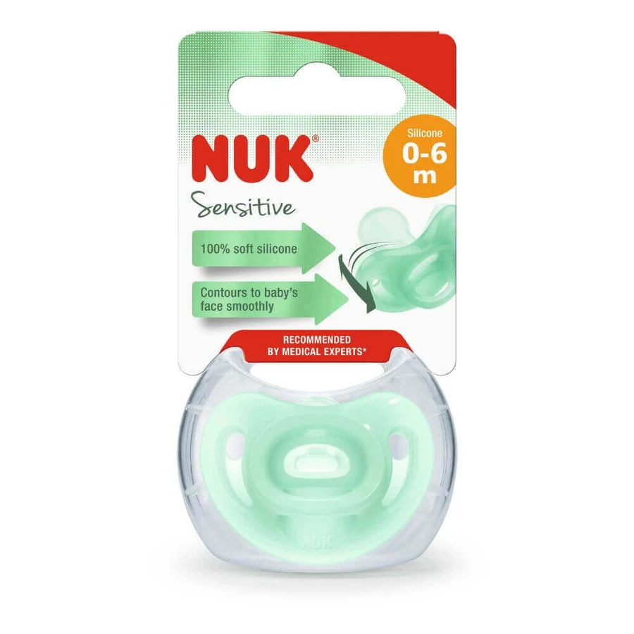 Силіконова соска M1 Sensitive, 0-6 місяців, різні кольори, 1 шт, Nuk: ціни та характеристики
