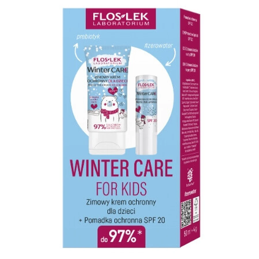Floslek Laboratorium Winter Care For Kids Зимний набор Защитный крем для детей 50 мл + Защитная помада SPF 20 4 г: цены и характеристики