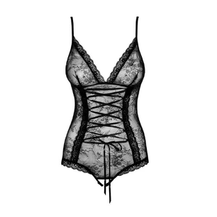 Obsessive Slevika Teddy Opulent Bodysuit Negru XXL