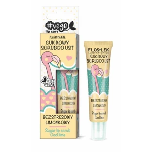 Flos-Lek, Vege Lip Care, сахарный скраб для губ без стресса, лайм, 14 г
