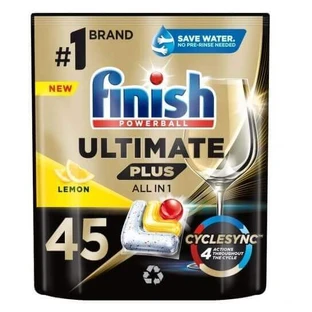 Капсулы для посудомоечной машины Finish Ultimate Plus Powerball AiO с лимоном, 45 штук
