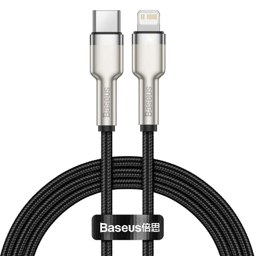 Кабель Baseus Cafule Series Metal Data USB-C / Lightning 20W PD 1 м - чорний: ціни та характеристики