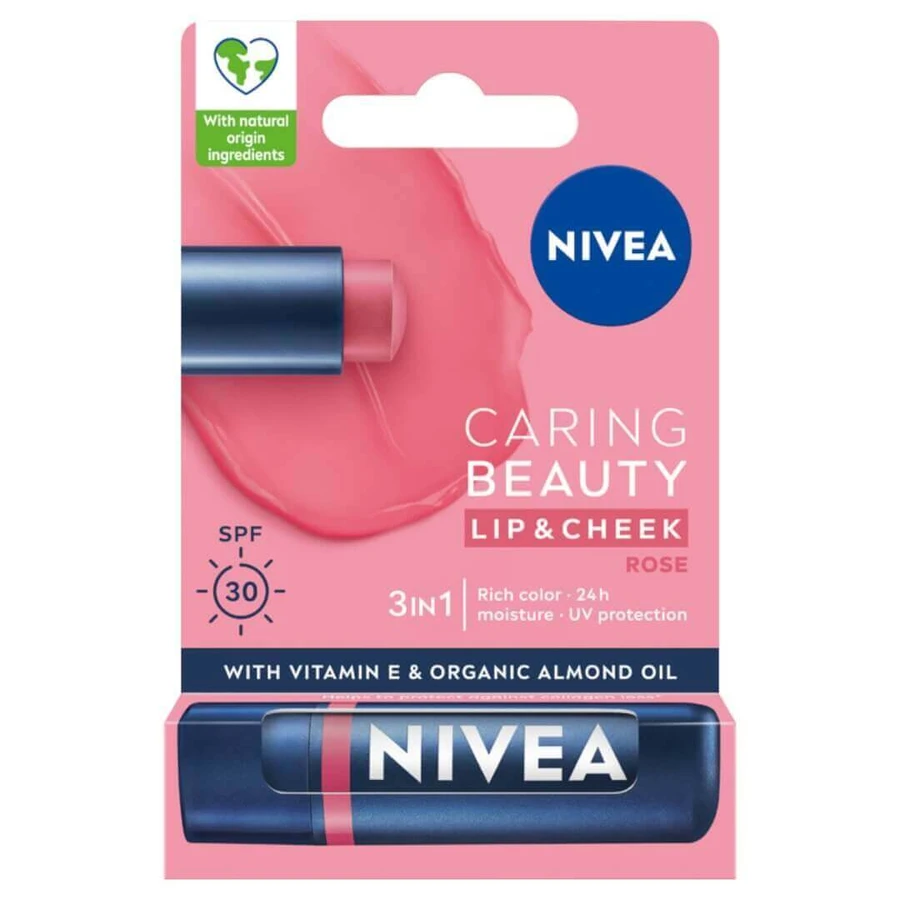Живильна губна помада Nivea 3в1 Троянда, 4,8 г: ціни та характеристики