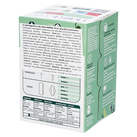 Natracare, tampoane sanitare din bumbac organic, Normal, 18 buc: ціни та характеристики