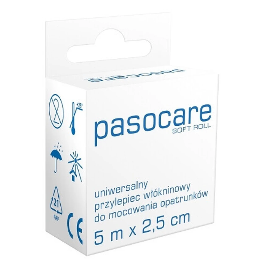 Штукатурка Pasocare, нетканый материал в рулоне, 5 м х 2,5 см, мягкий рулон, 1 штука: цены и характеристики