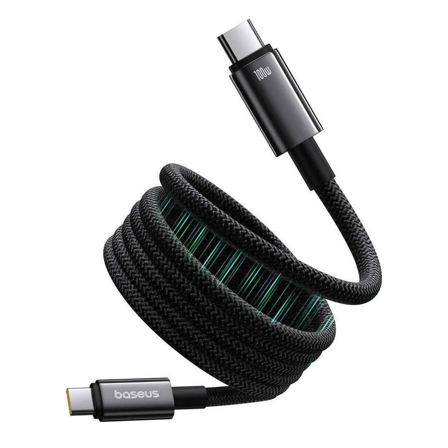 Кабель Baseus Tungsten Gold Magnetic USB-C / USB-C 100 Вт 1 м - чорний: ціни та характеристики