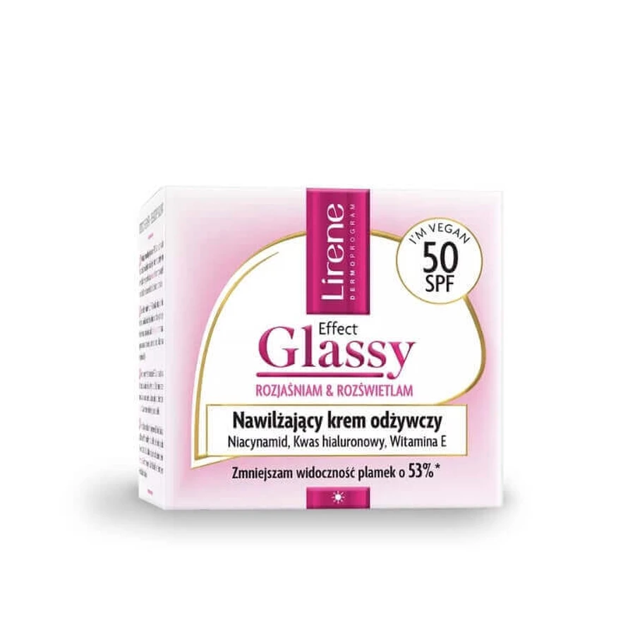 Lirene Effect Glassy Moisturizing Nourishing Cream SPF 50, 50 мл: ціни та характеристики