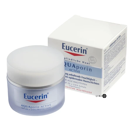 Крем для обличчя Eucerin SPF-25 AQUAporin Актив Зволожуючий денний, 50 мл: ціни та характеристики