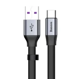 Baseus Simple Flat Cable USB / USB Type C SuperCharge 5A 40W Quick Charge 3.0 QC 3.0 23cm Gray (CATMBJ-BG1)