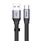 Baseus Simple Flat Cable USB / USB Type C SuperCharge 5A 40W Quick Charge 3.0 QC 3.0 23cm Gray (CATMBJ-BG1)