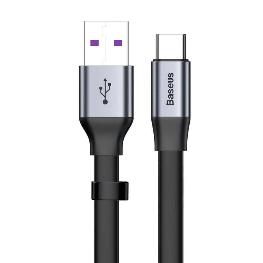 Baseus Simple Flat Cable USB / USB Type C SuperCharge 5A 40W Quick Charge 3.0 QC 3.0 23cm Gray (CATMBJ-BG1): ціни та характеристики