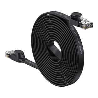 Мережевий плоский кабель Baseus Speed ​​​​Six RJ45 1000Mbps 15m чорний (WKJS000301)