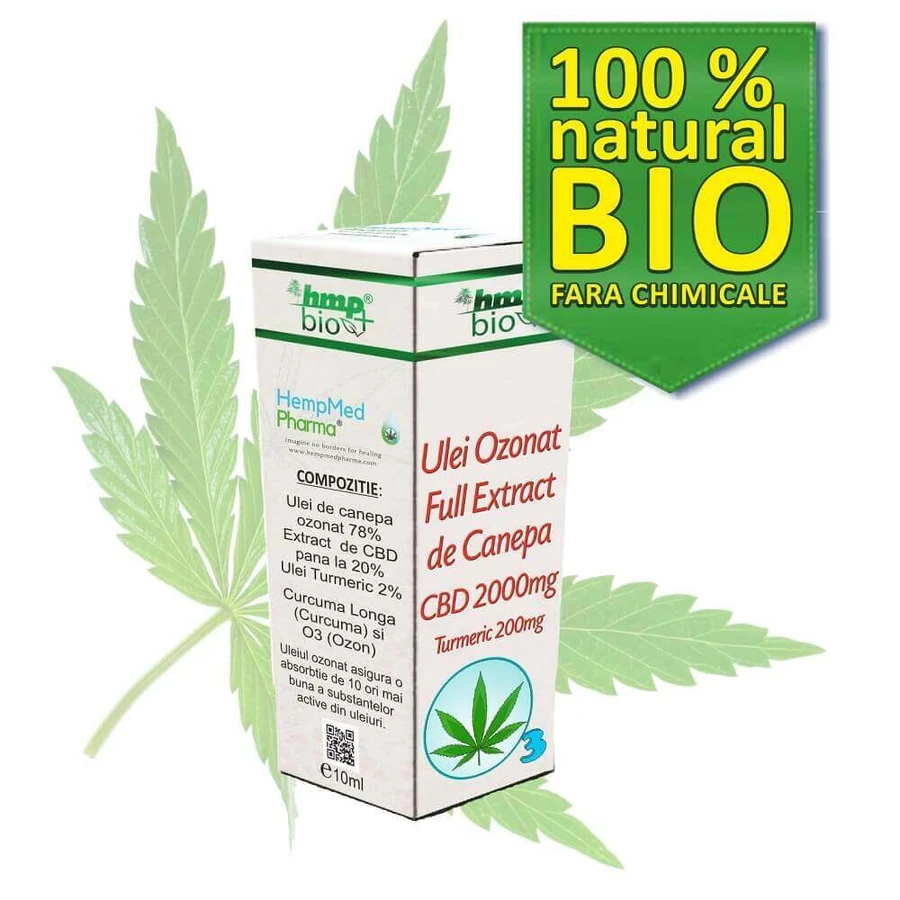 Повний екстракт озонованої олії Canepa CBD 2000 мг, куркуми 200 мг, 10 мл, HempMed Pharma: ціни та характеристики