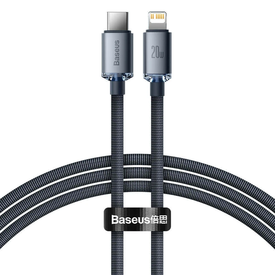 Baseus CAJY000201 Lightning - USB-C PD QC кабель 20W 480Mb/s 1.2m - чорний: ціни та характеристики