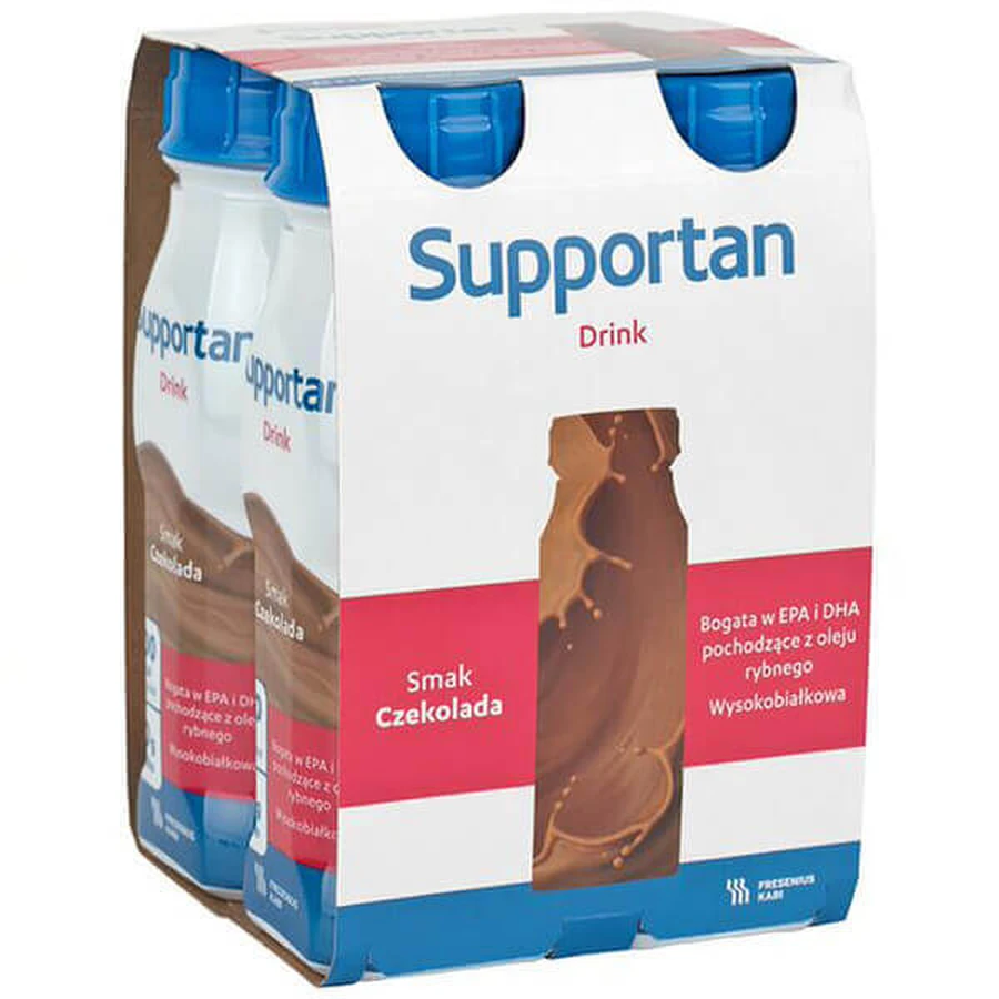 Энтеральное питание Supportan Drink, со вкусом шоколада, 4 х 200 мл: цены и характеристики