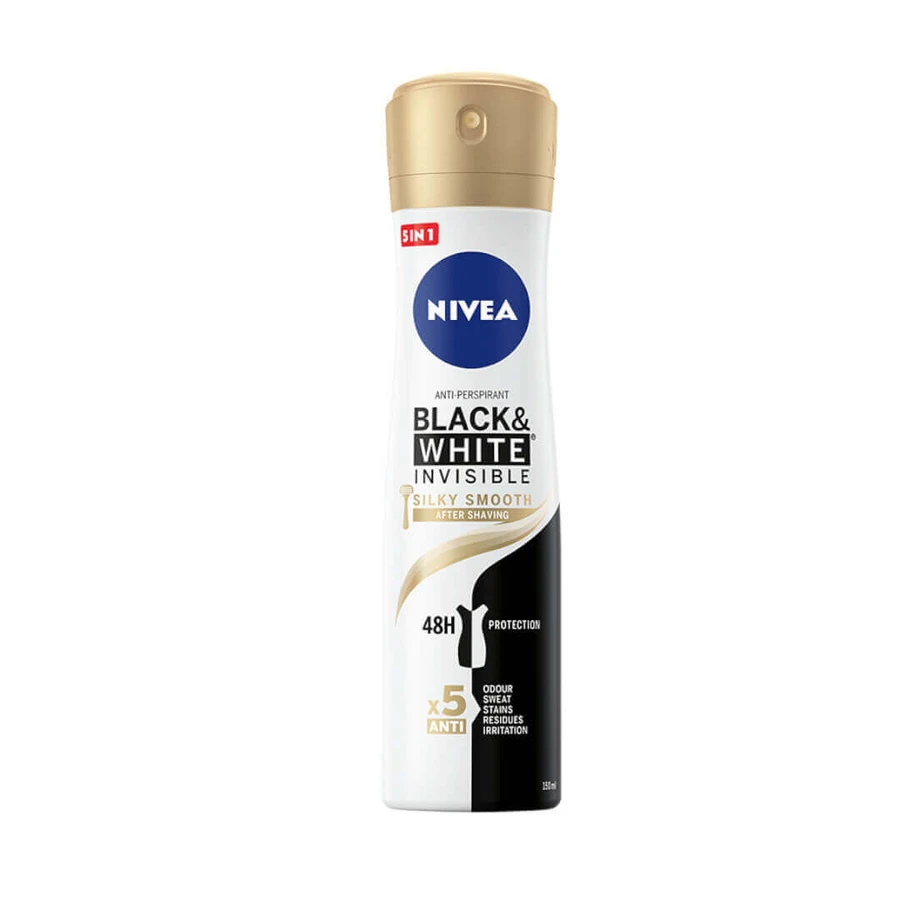 Спрей-антиперспірант Nivea Black & White Invisible Silky Smooth, 150 мл: ціни та характеристики