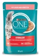 Purina, One, Вологий корм для стерилізованих кішок, лосось, 85г