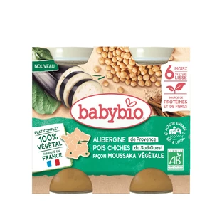 Органическая вегетарианская мусака, 6 месяцев+, 2х200 г, Babybio