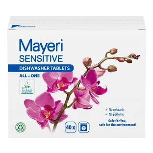 Mayeri Sensitive, таблетки для посудомоечных машин, 40 штук