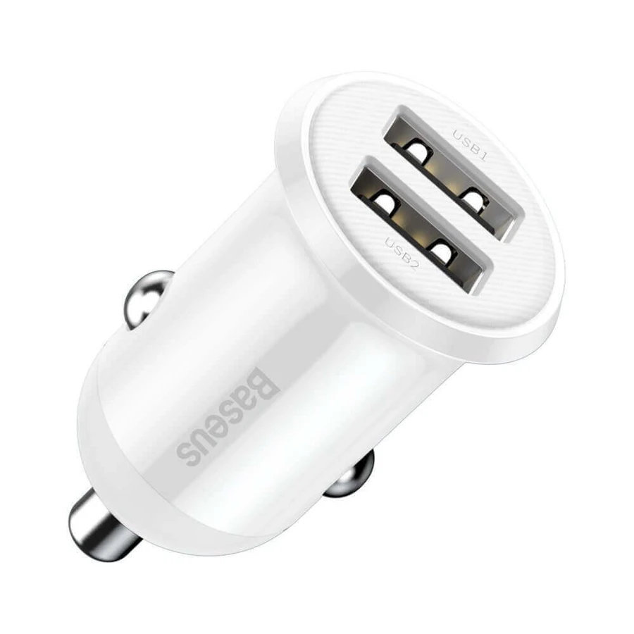 Автомобільний зарядний пристрій Baseus Grain Pro 2x USB 4.8 A білий (CCALLP-02): ціни та характеристики