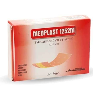Пов'язка медична риванолова Medplast 1252 M, 10x6 см, 20 штук, Mebra