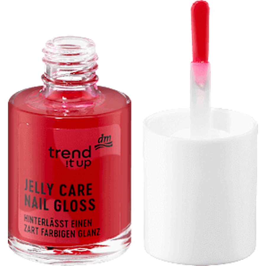 Лак для нігтів trend !t up Jelly Care Gloss № 010, яскравий ягідно-червоний: ціни та характеристики