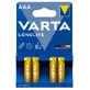 Varta, Longlife AAA LR03, батарейки, 4 шт.
