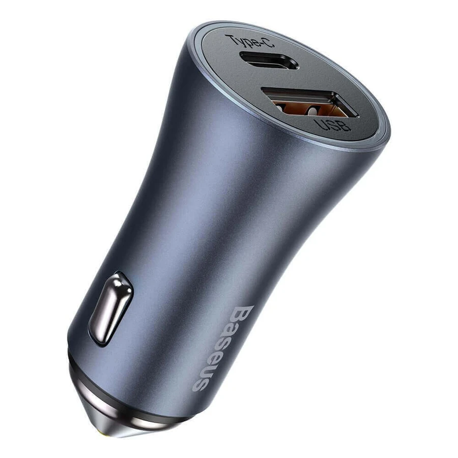 Автомобильное зарядное устройство Baseus Golden Contactor Pro Fast USB Type C / USB 40 Вт Power Delivery 3.0 Quick Charge 4 + SCP FCP AFC Gray (CCJD-0G): цены и характеристики